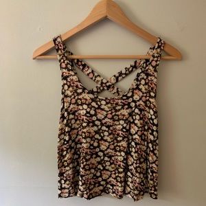 flowered crop tank